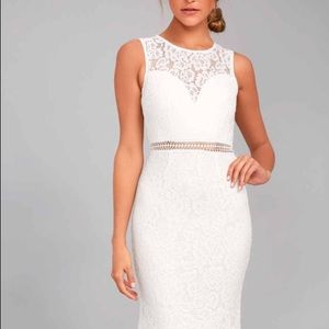 Lulus “Music of the Heart” White lace maxi dress